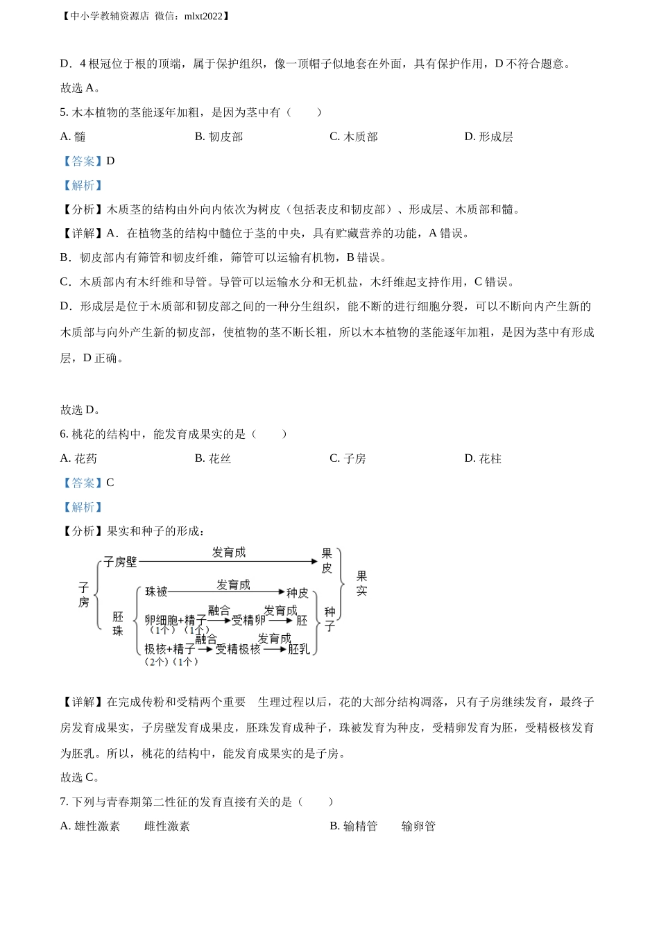 精品解析：2022年辽宁省沈阳市生物中考真题（解析版）.docx_第3页