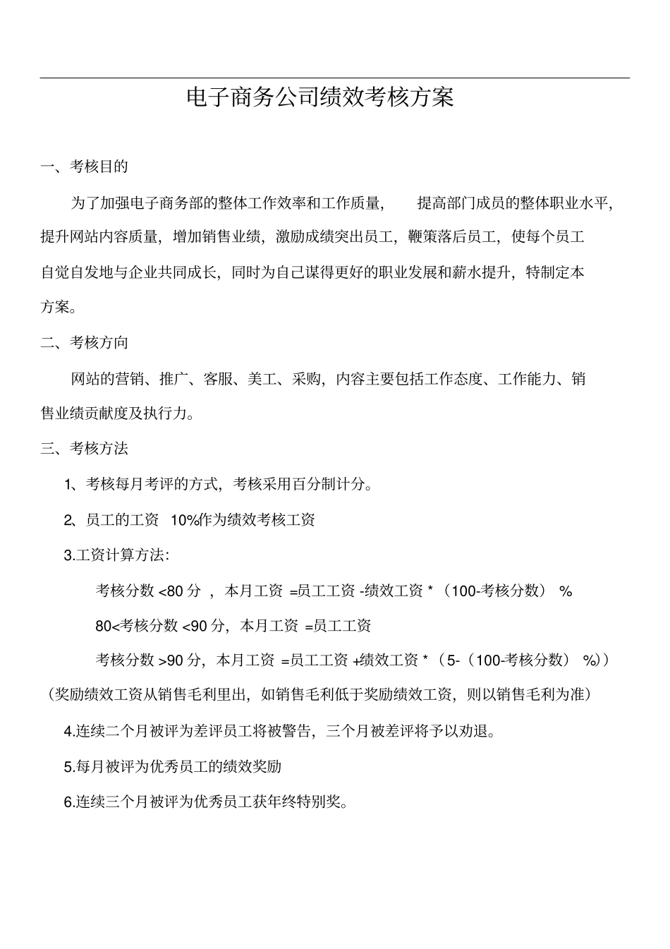 某电商员工绩效考核方案(精).pdf_第1页