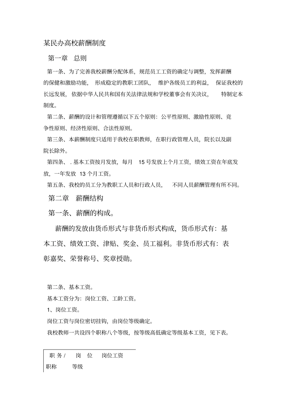 某民办高校薪酬制度.pdf_第1页