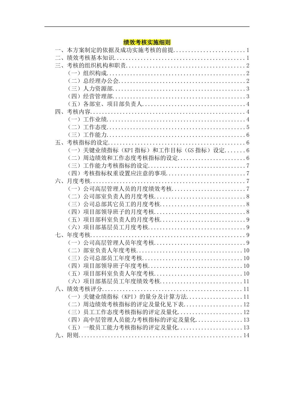 企业绩效考核实施细则.doc_第1页