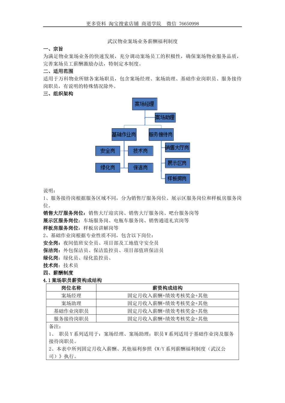 万科物业案场业务薪酬福利制度(最终版).docx_第1页