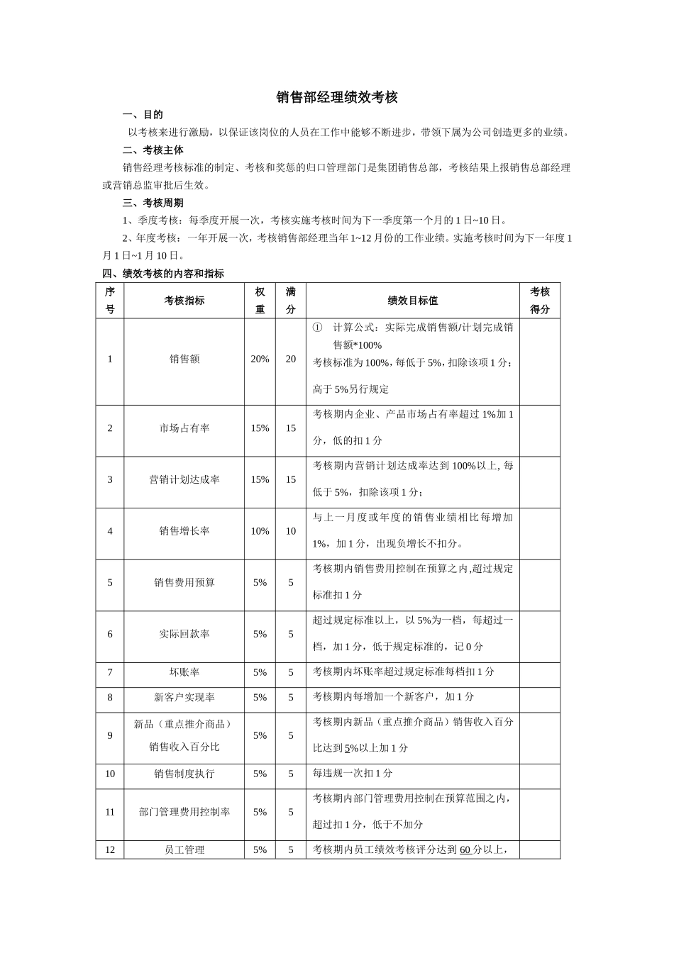 销售经理绩效考核方案.doc_第1页