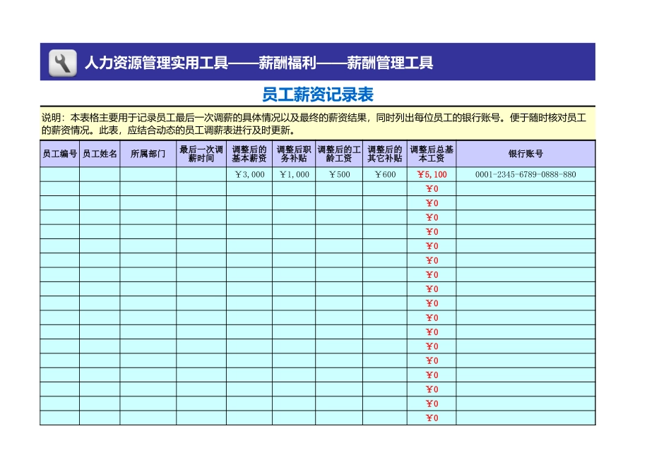 员工薪资记录表.xls_第1页