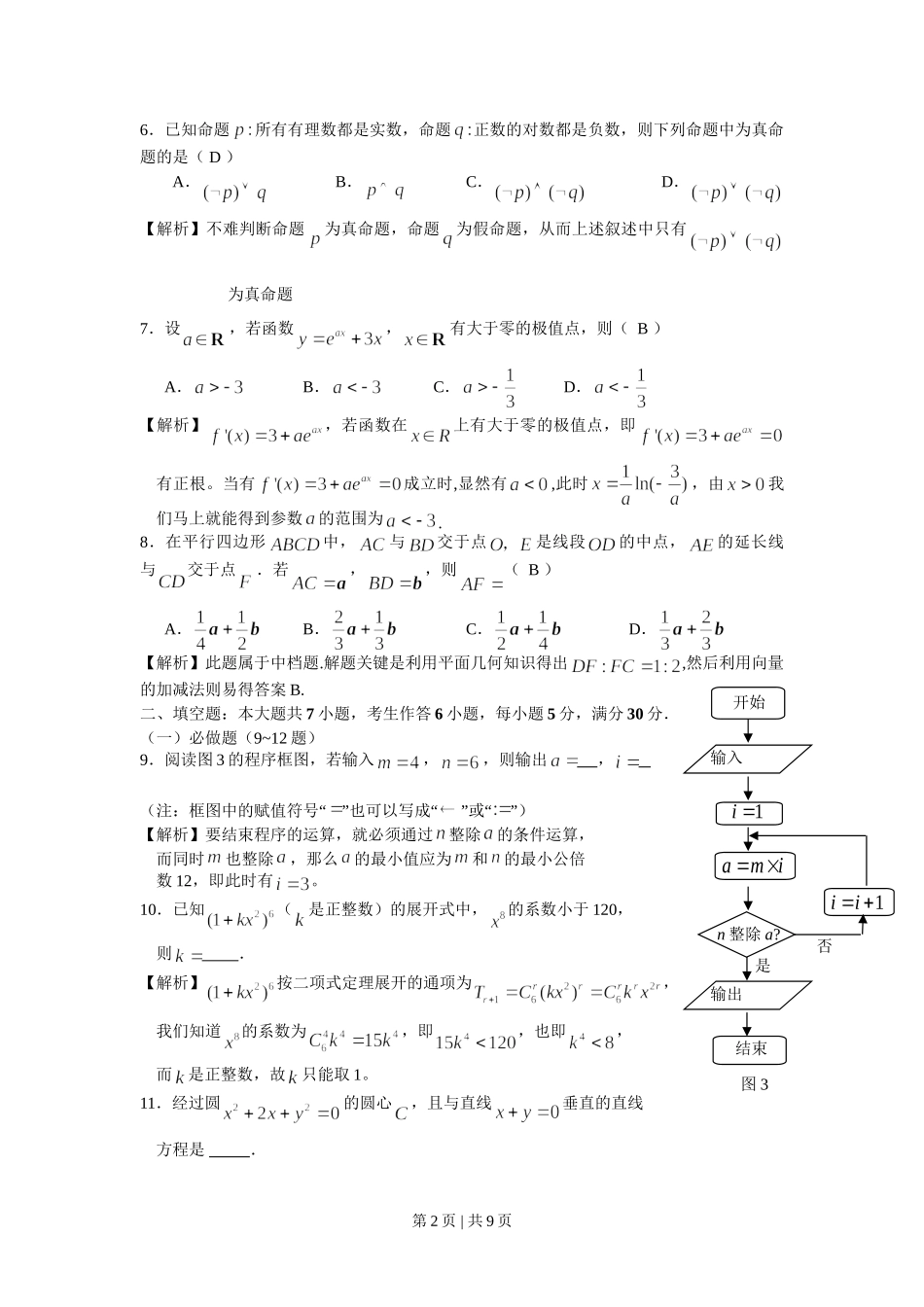 2008年高考数学试卷（理）（广东）（解析卷）.doc_第2页