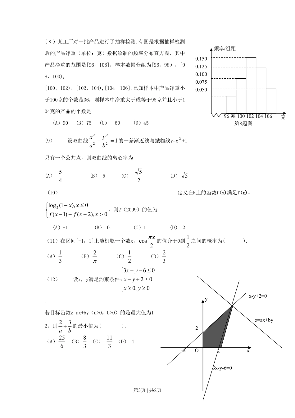 2009年高考数学试卷（理）（山东）（空白卷）.pdf_第3页