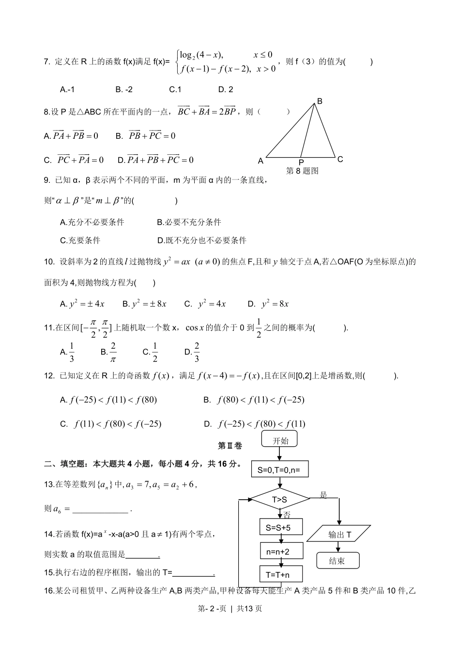 2009年高考数学试卷（文）（山东）（解析卷）.pdf_第2页