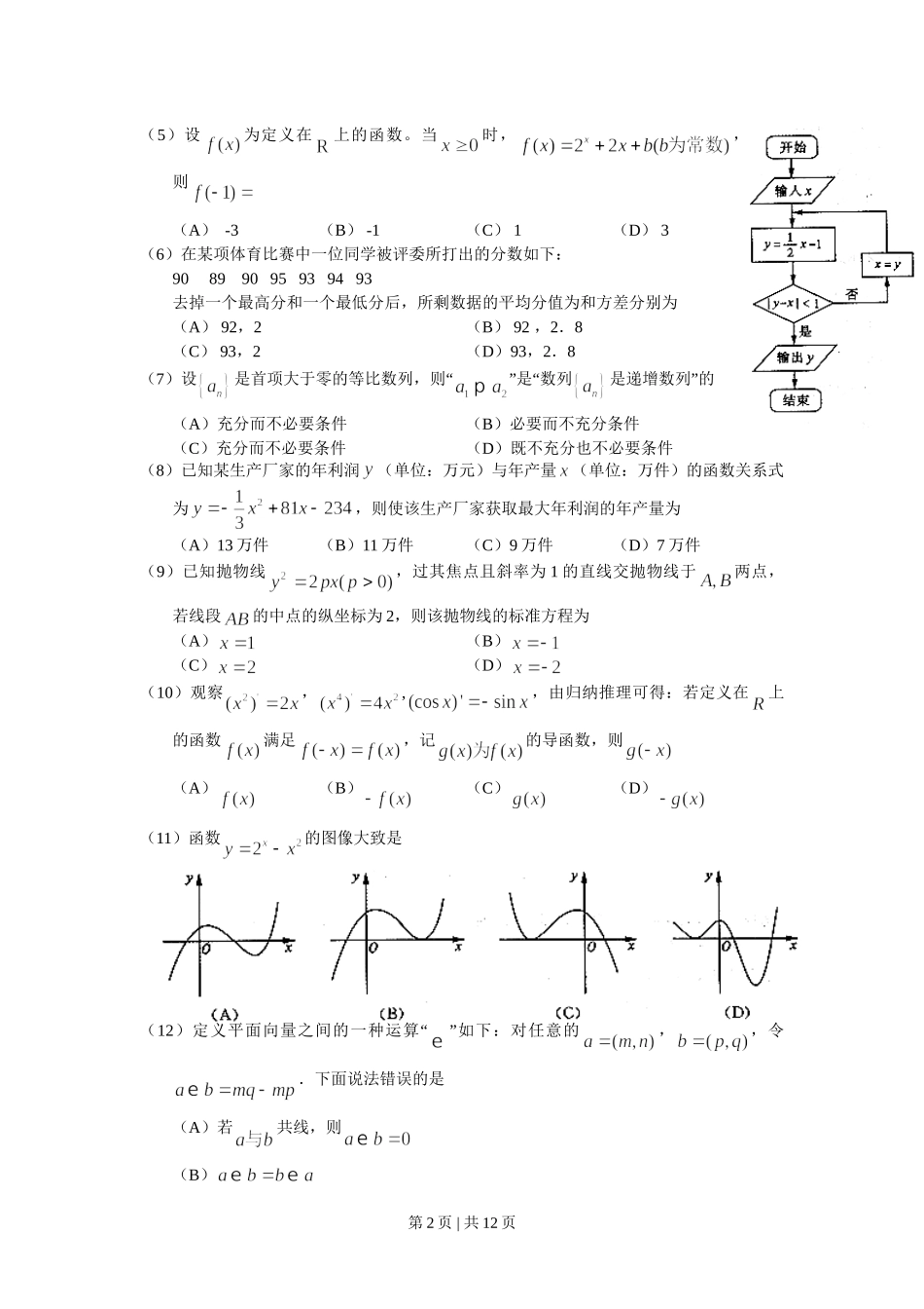 2010年高考数学试卷（文）（山东）（解析卷）.doc_第2页