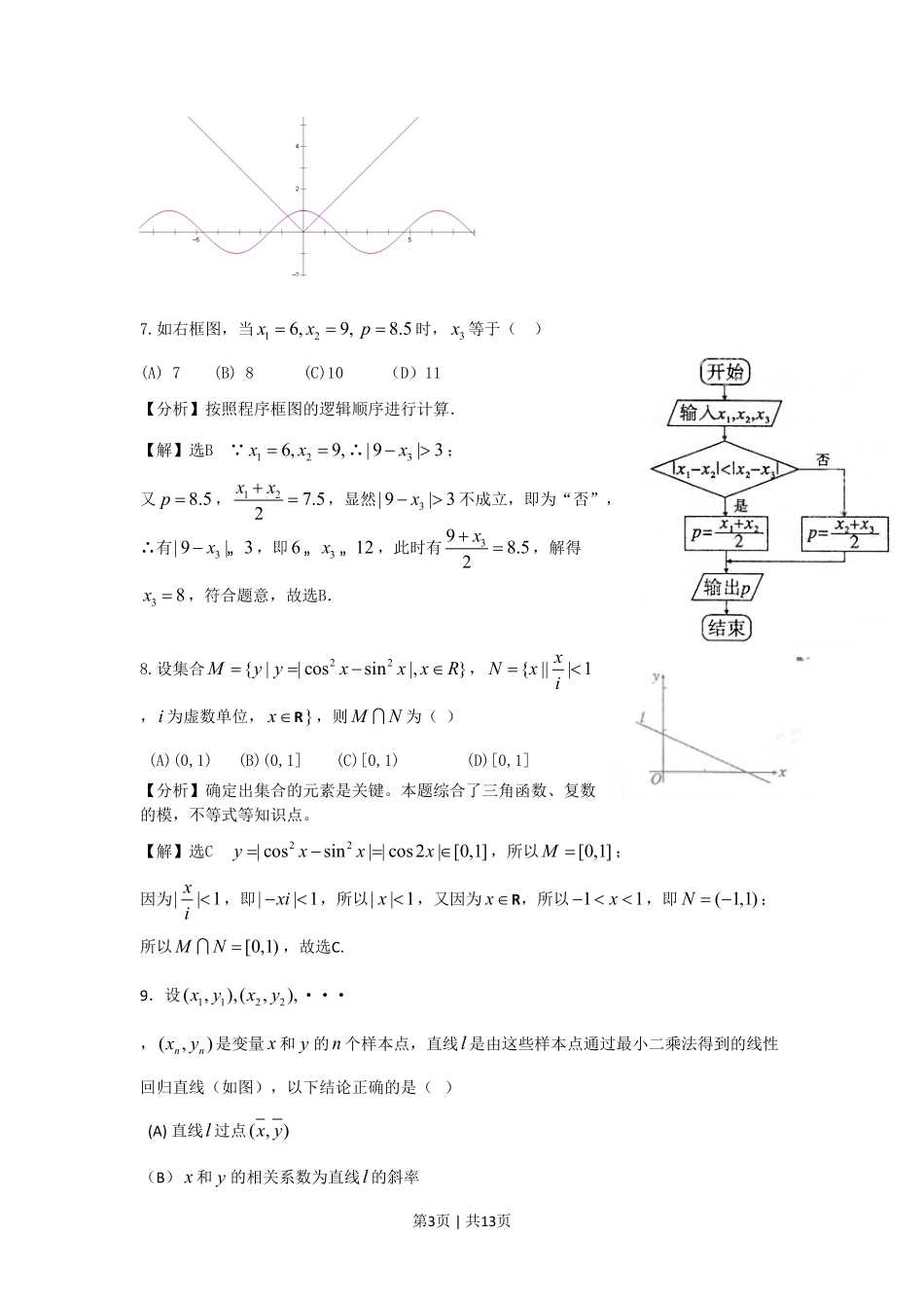 2011年高考数学试卷（文）（陕西）（解析卷）.pdf_第3页