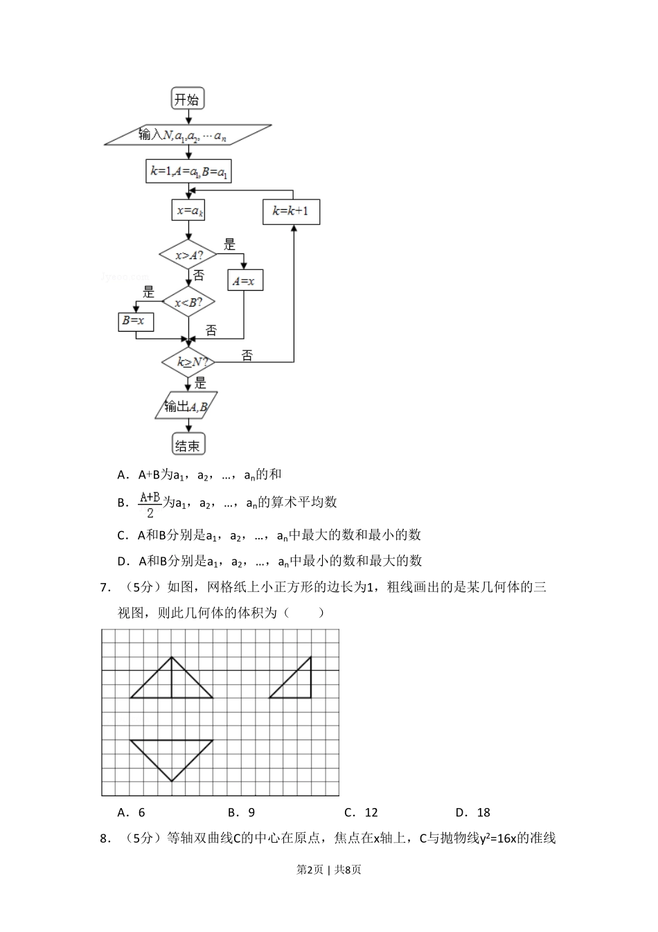 2012年高考数学试卷（理）（新课标）（空白卷）.pdf_第2页