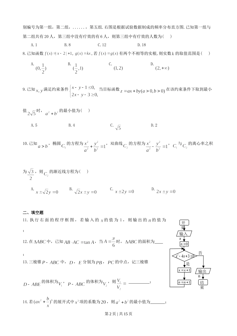 2014年高考数学试卷（理）（山东）（解析卷）.doc_第2页