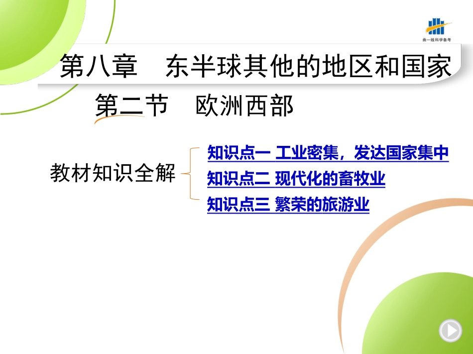 【七年级下册地理人教版】53同步资料 第八章　东半球其他的地区和国家 全解版：第二节　欧洲西部.pptx_第1页