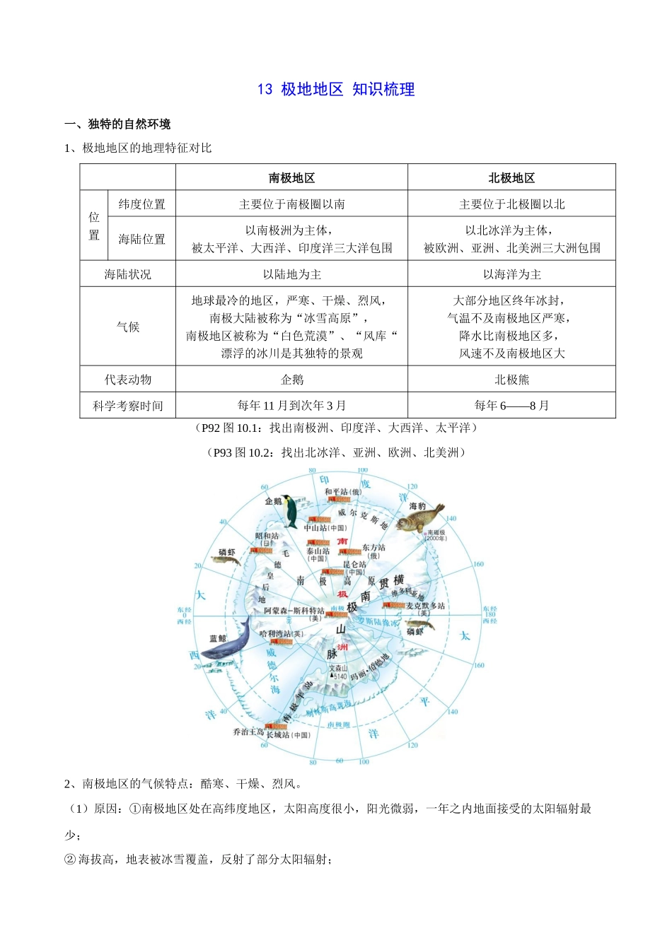 【七年级下册地理人教版】第十章 极地地区.docx_第1页