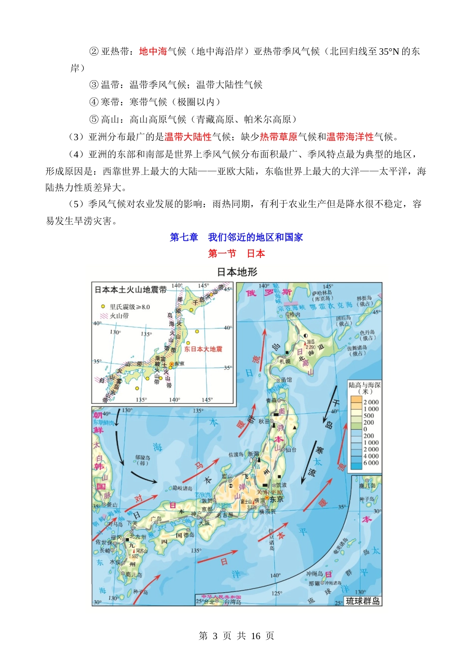 【七年级下册地理人教版】知识点总结.docx_第3页