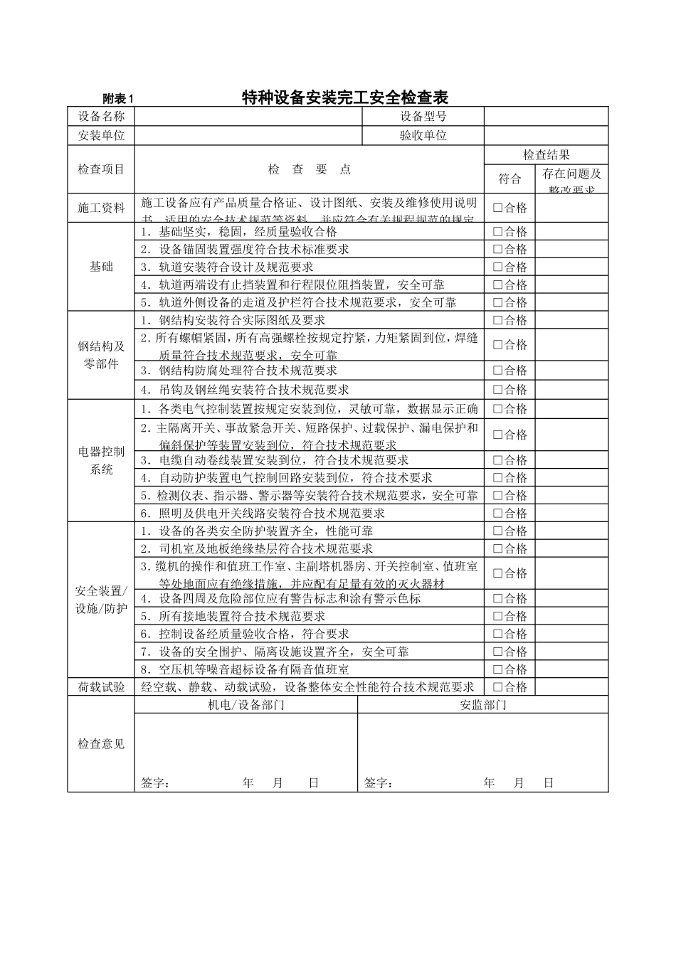 08870 特种设备安全检查表(整套共8张表).doc_第1页