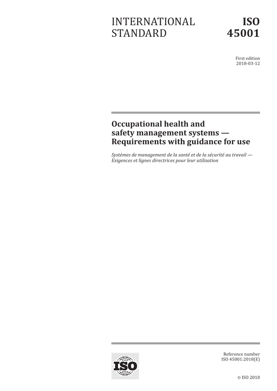 ISO45001-2018 Occupational health and safety management systems -requirements with guidance for use.pdf_第1页