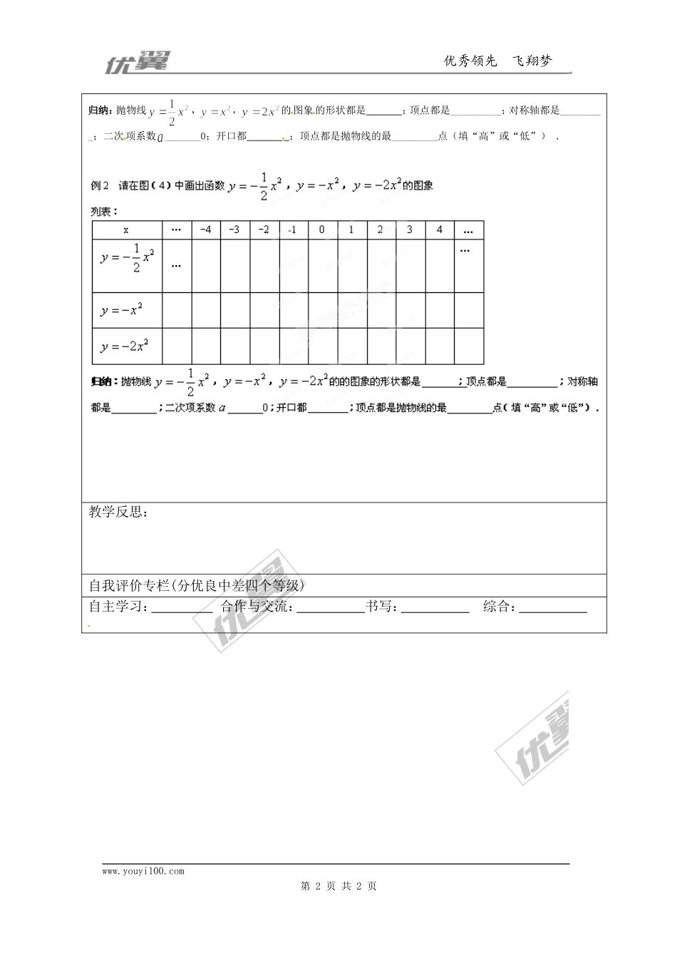 22.1.2  二次函数y=ax2的图象和性质.doc_第2页