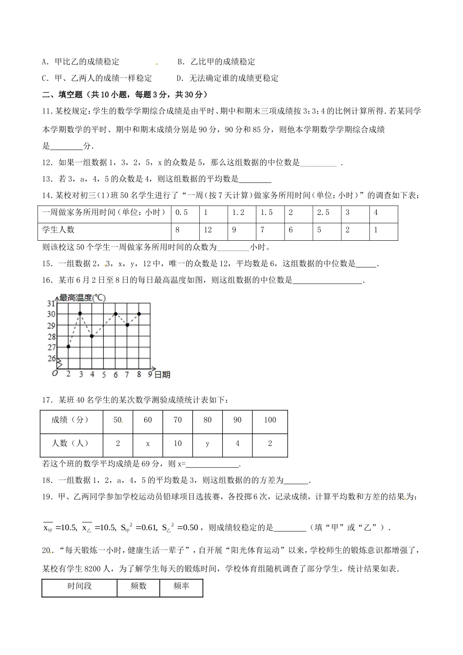 第20章 数据的分析（A卷）.doc_第3页