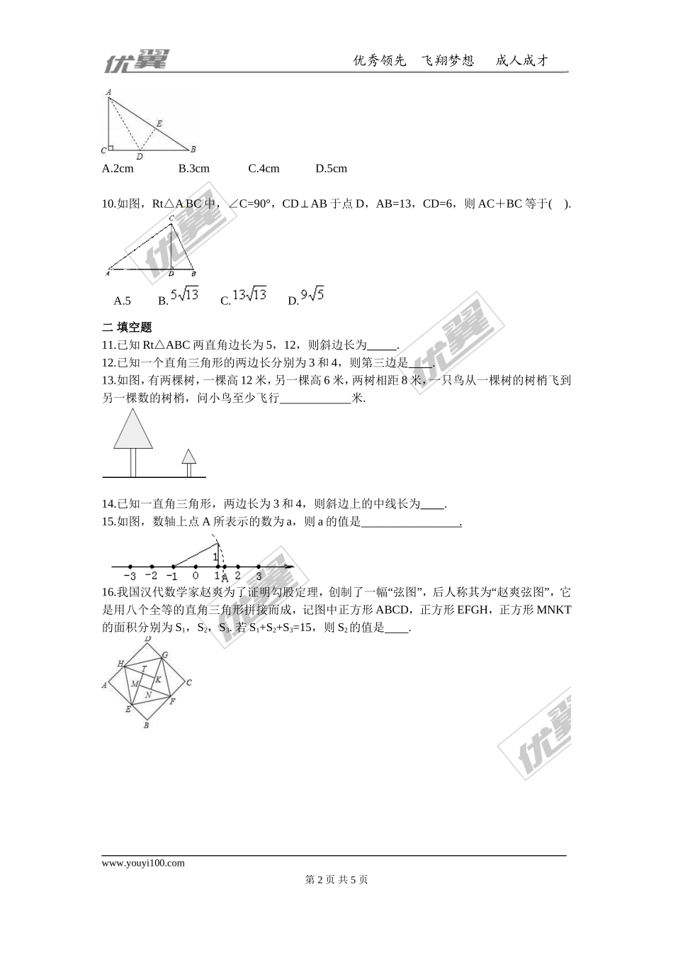 第十七章 勾股定理周周测2（17.1）.doc_第2页