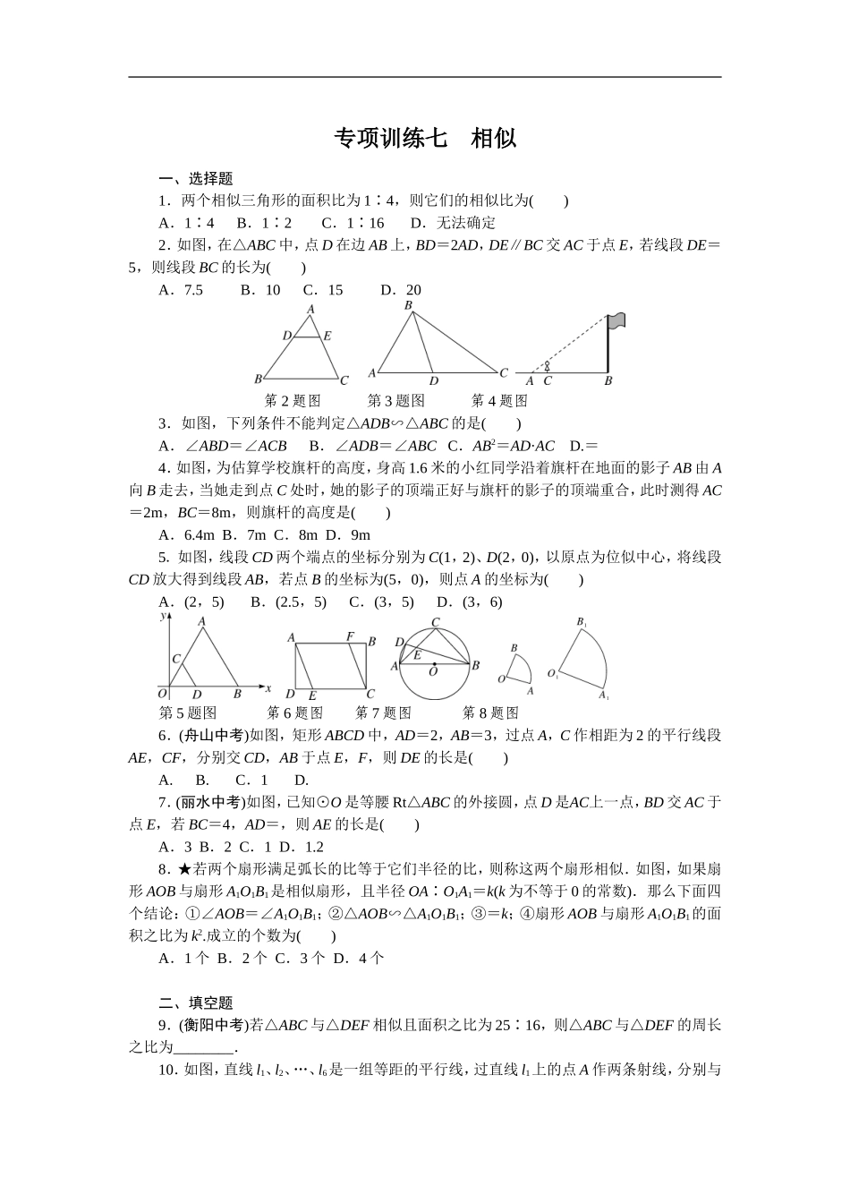 专项训练7　相似.doc_第1页