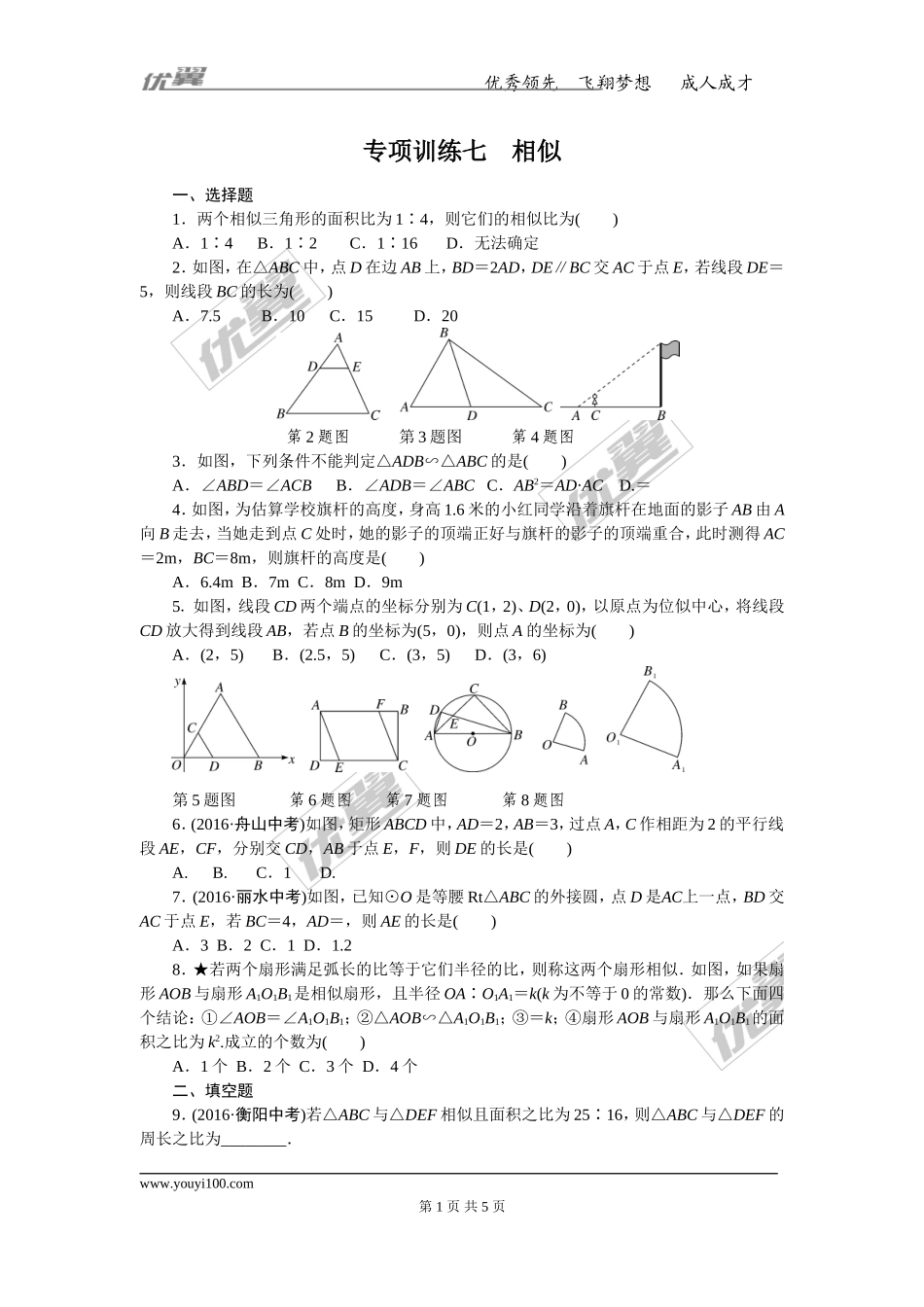 专项训练七　相似.doc_第1页