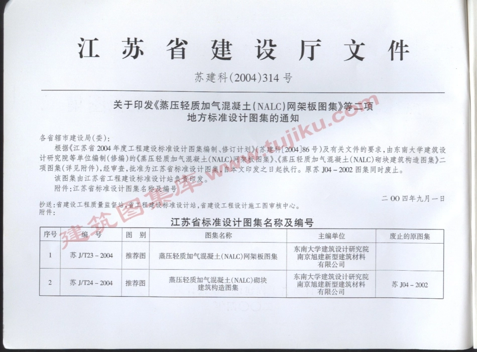 苏JT23-2004蒸压轻质加气混凝土网架板图集.pdf_第2页