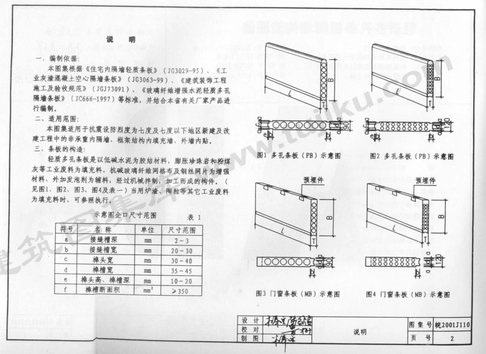 皖2001J110 轻质多孔条板隔墙构造图集.pdf_第3页