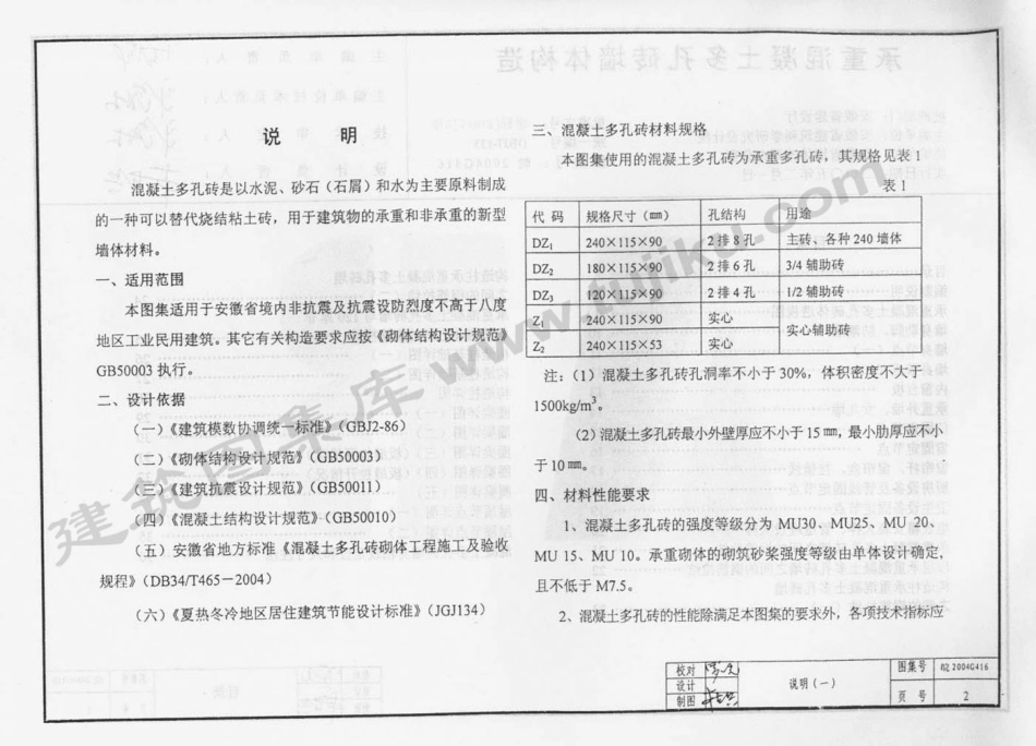 皖2004G416 承重混凝土多孔砖墙体构造.pdf_第3页