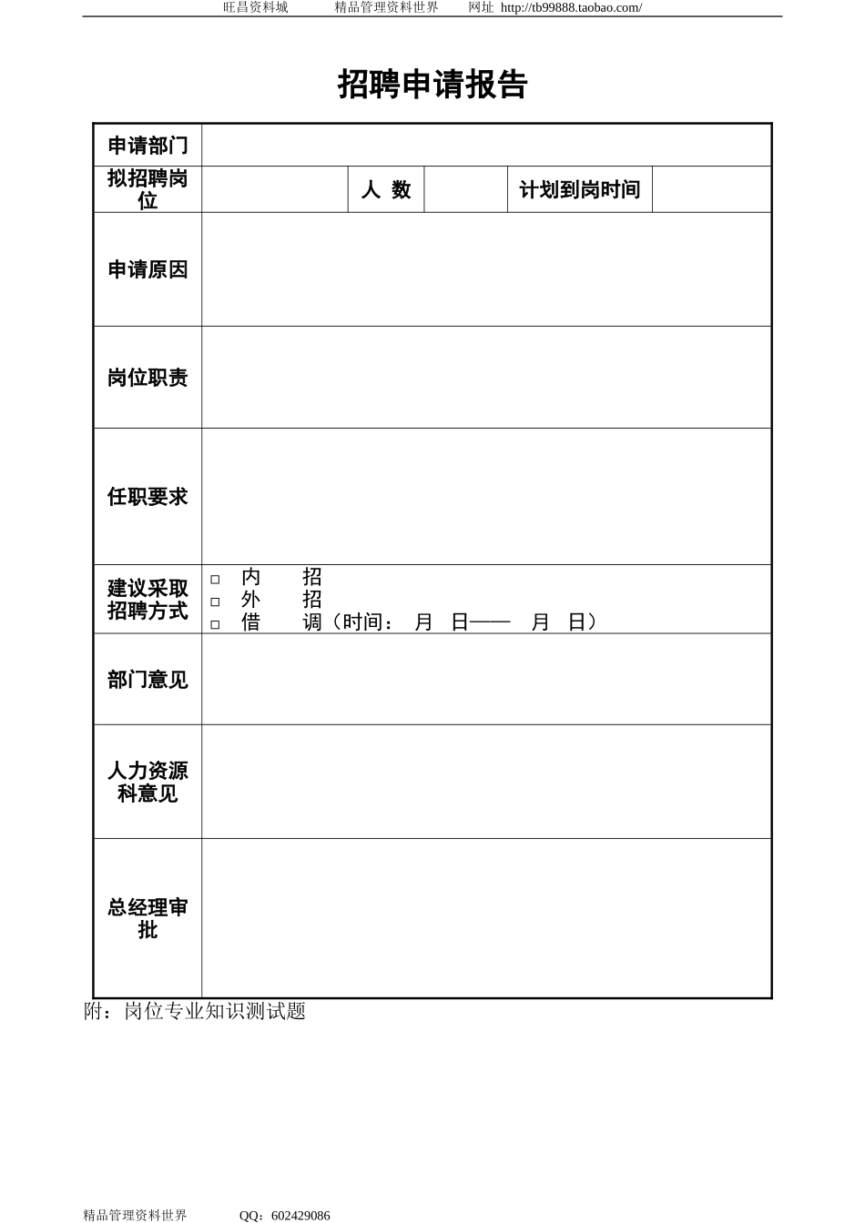 2003招聘申请报告.doc_第1页