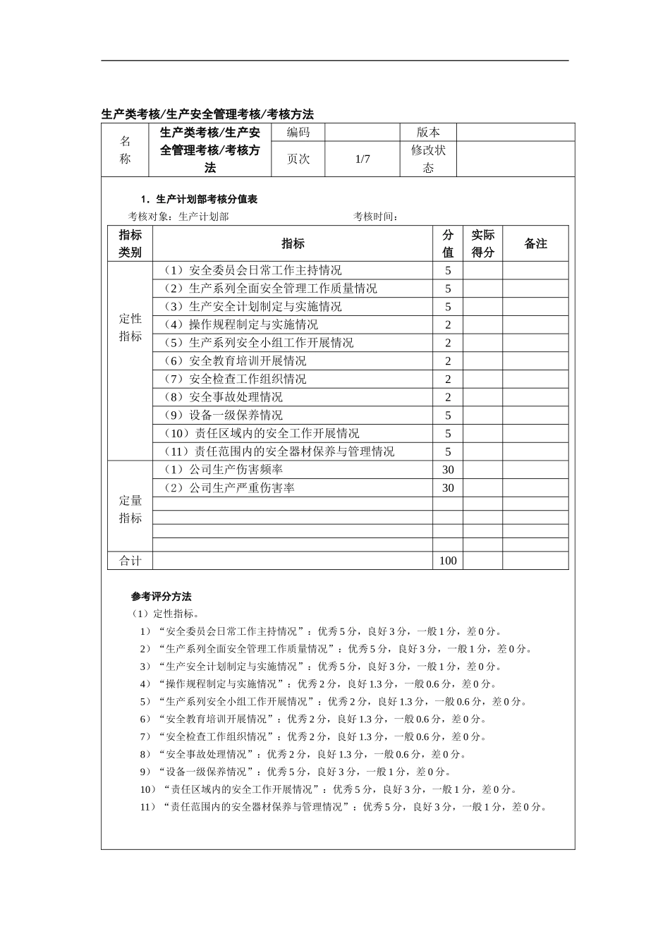 生产类考核—产安全管理考核.doc_第1页