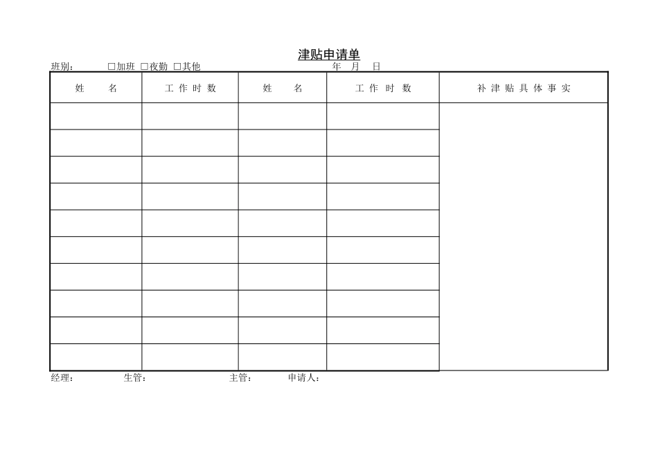 第十四节 津贴申请单.DOC_第1页