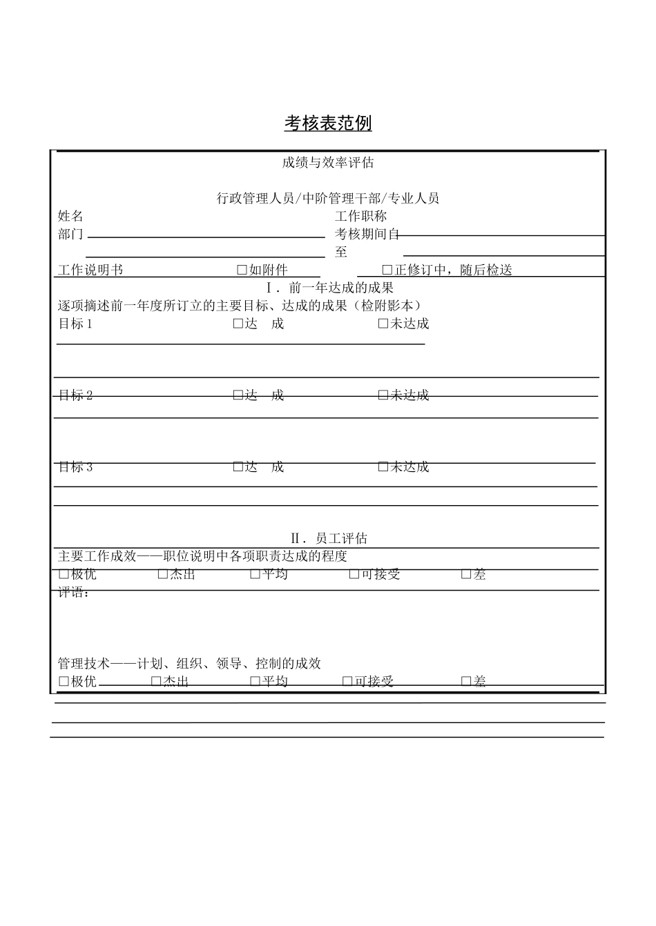 第四十三节 考核表范例.DOC_第1页