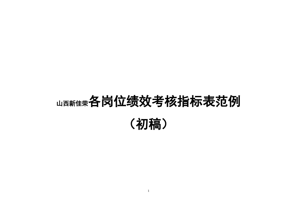 房地产公司各岗位绩效考核指标表..doc_第1页