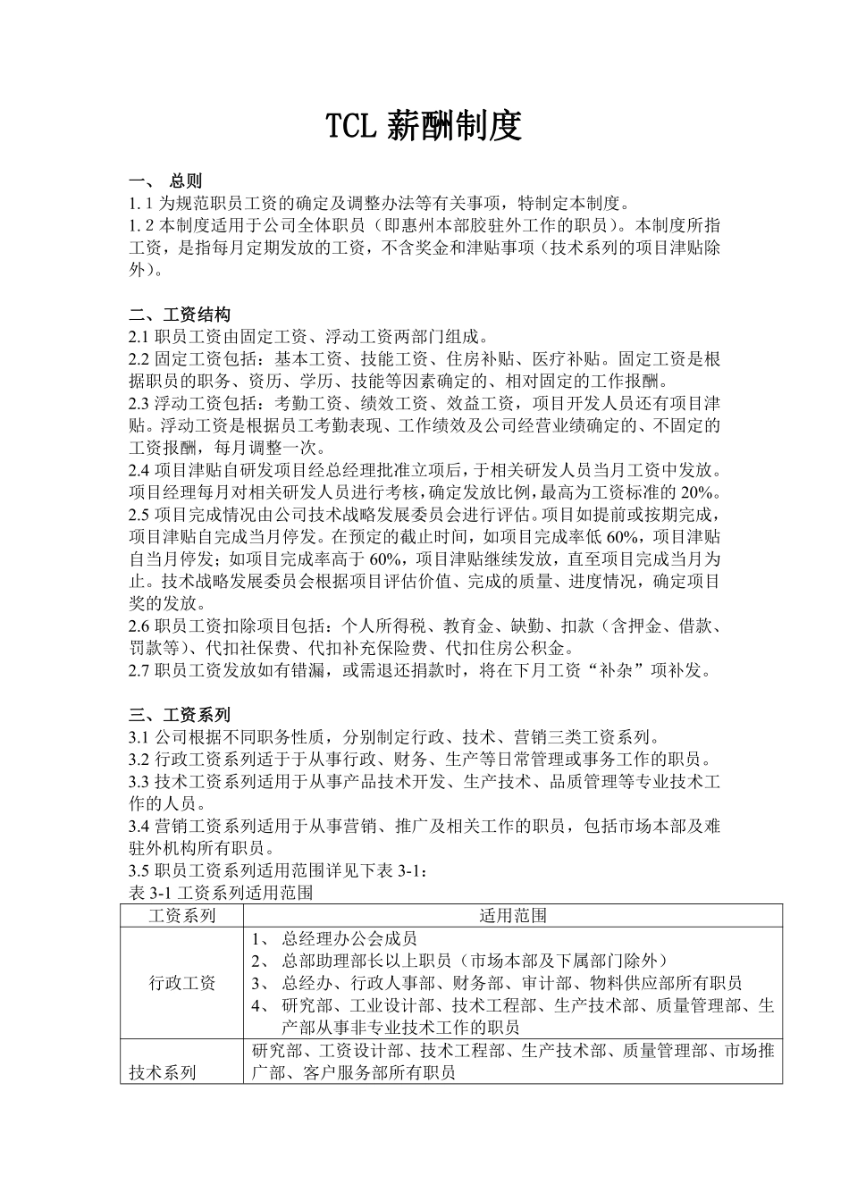 TCL有限公司薪酬制度.pdf_第1页