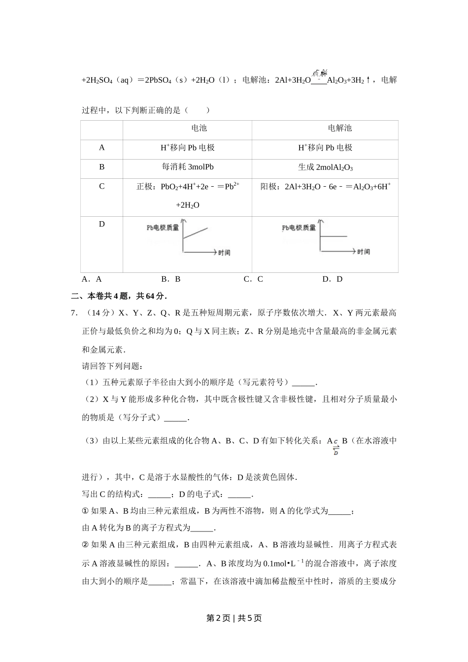 2013年高考化学试卷（天津）（空白卷）.doc_第2页