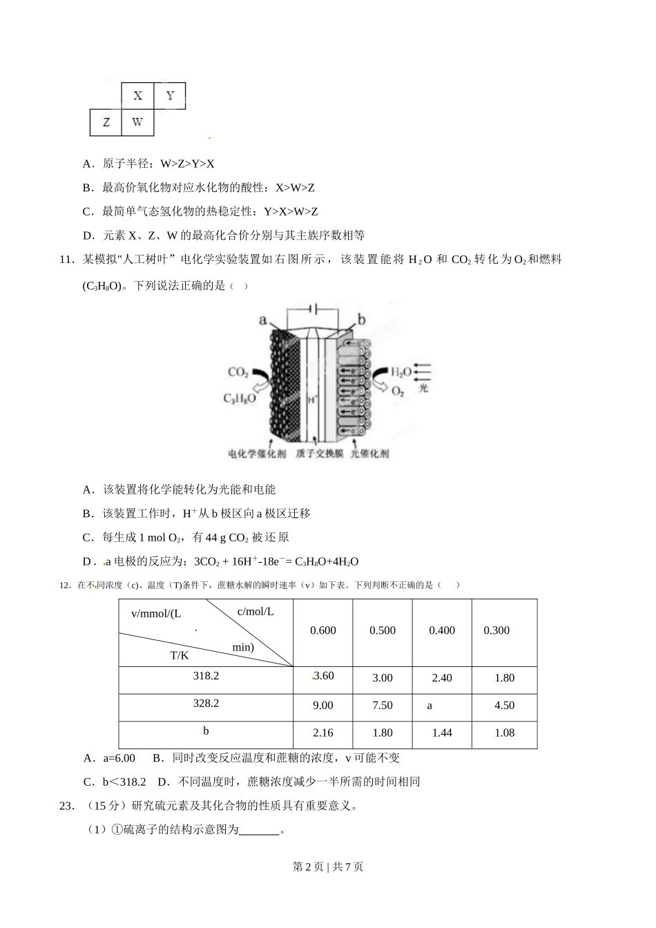 2015年高考化学试卷（福建）（空白卷）.doc_第2页