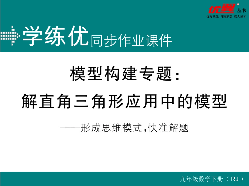 模型构建专题：解直角三角形应用中的基本模型.ppt_第1页