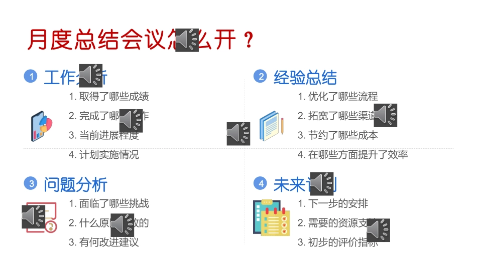 月度总结会议怎么开？4部分内容框架.pptx_第1页