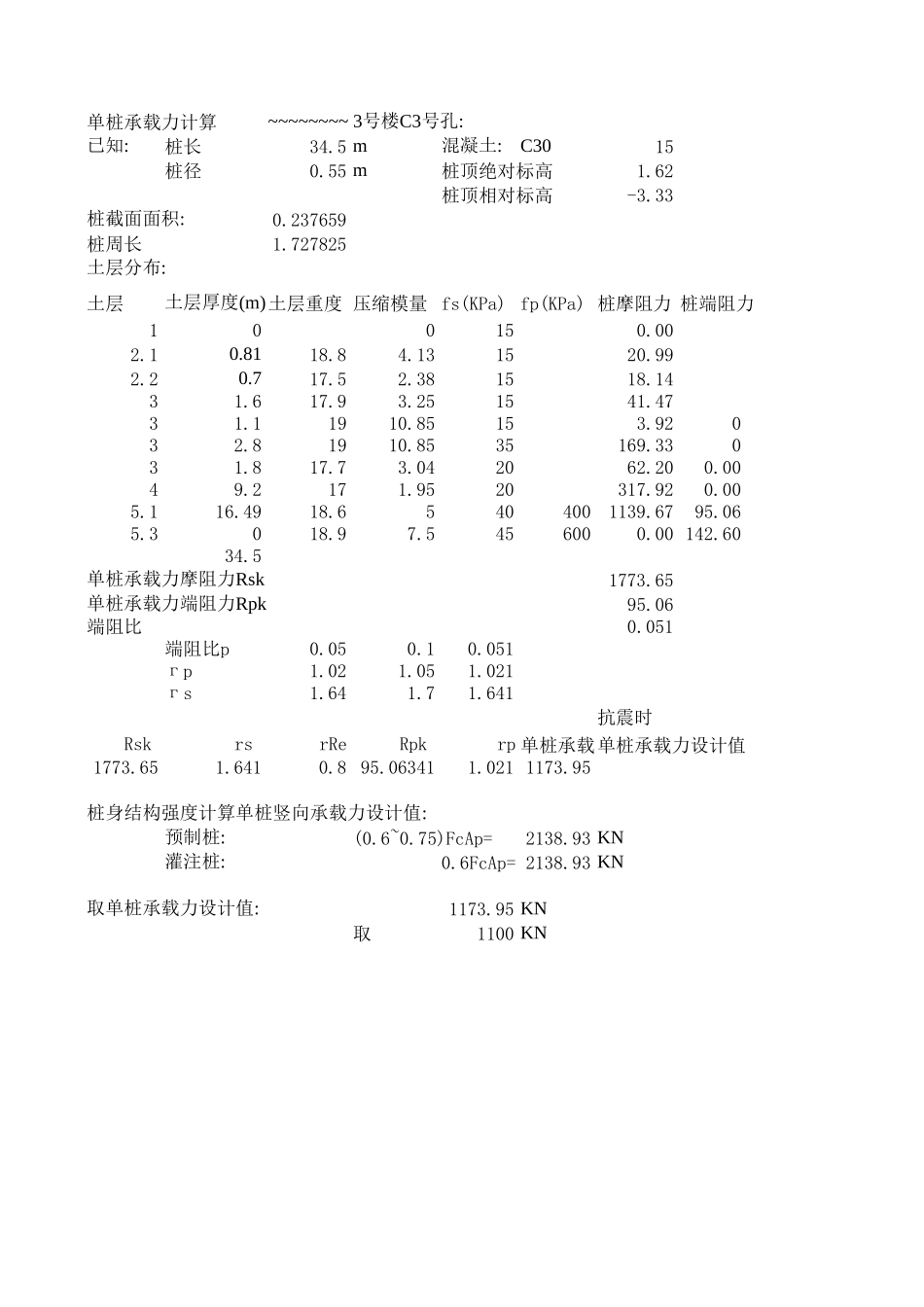 单桩承载力计算.xls_第1页