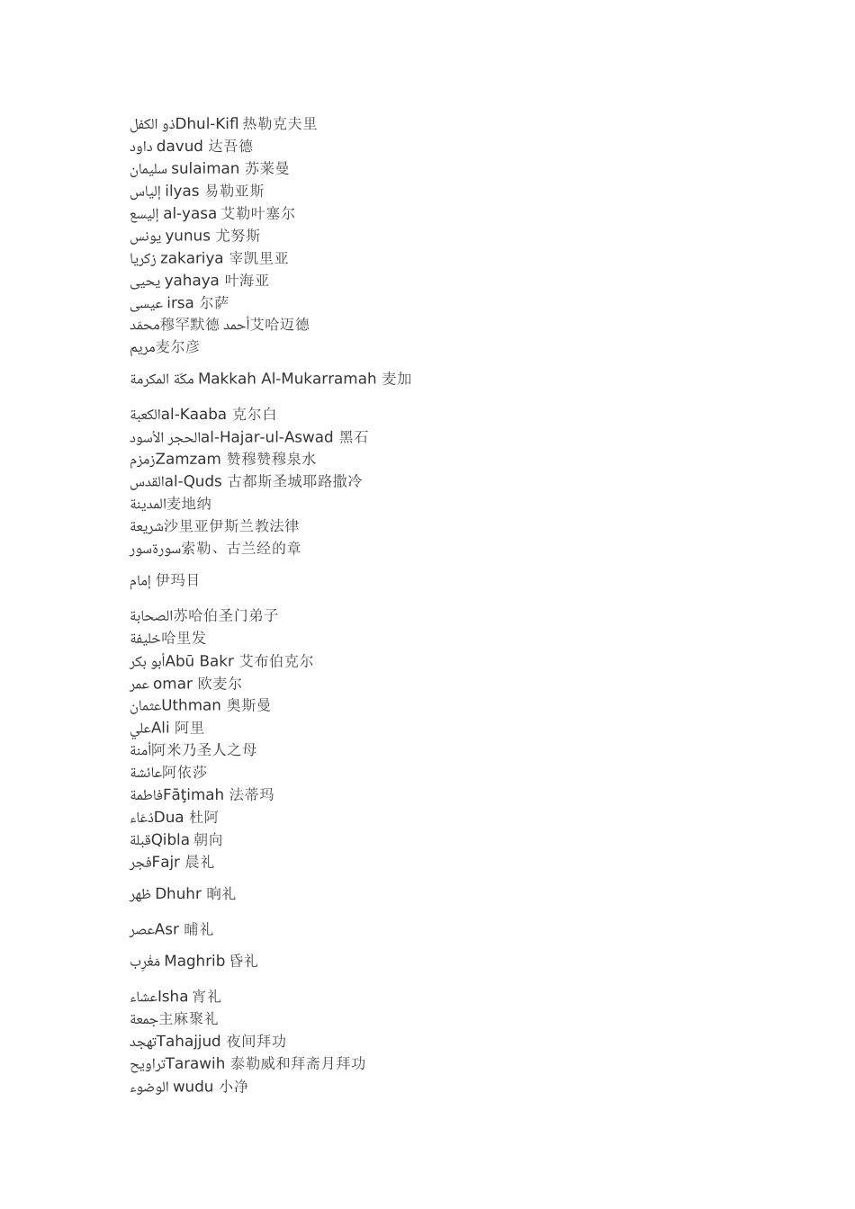 阿拉伯语词汇：常用伊斯兰词汇.doc_第2页