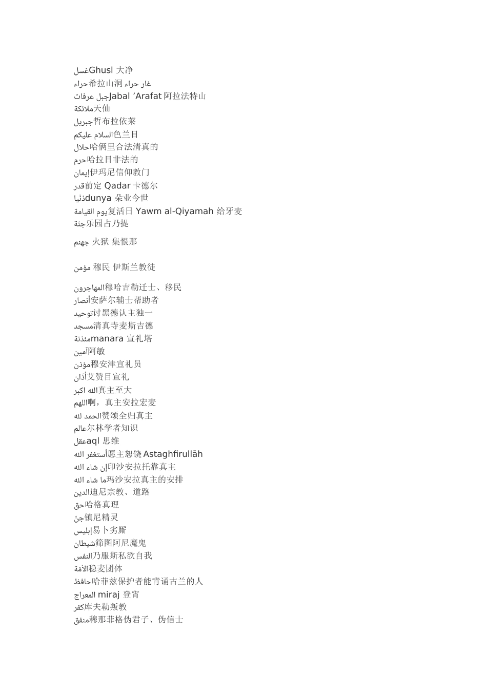 阿拉伯语词汇：常用伊斯兰词汇.doc_第3页
