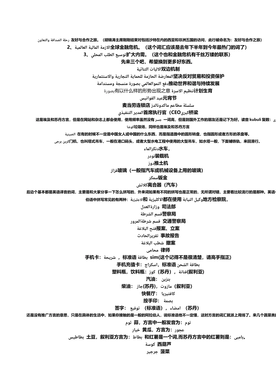 阿拉伯语词汇：生活常用.docx_第1页
