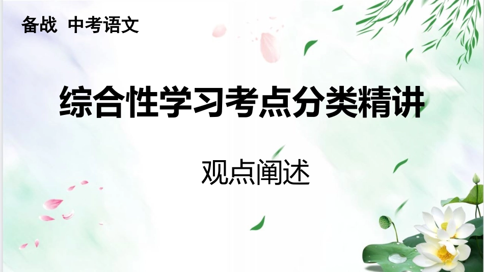 观点阐述中考语文综合性学习考点分类精讲精练11.30.pptx_第1页