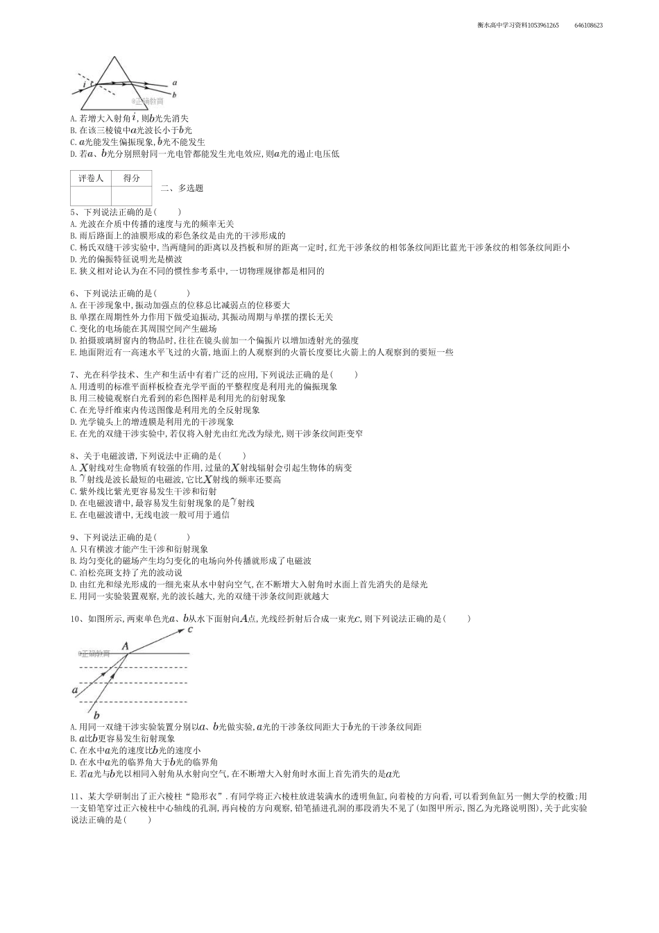 衡中同卷-物理专题《光学+电磁波》.pdf_第2页