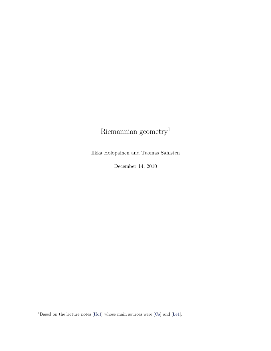 黎曼几何讲义RiemannGeo.pdf_第1页