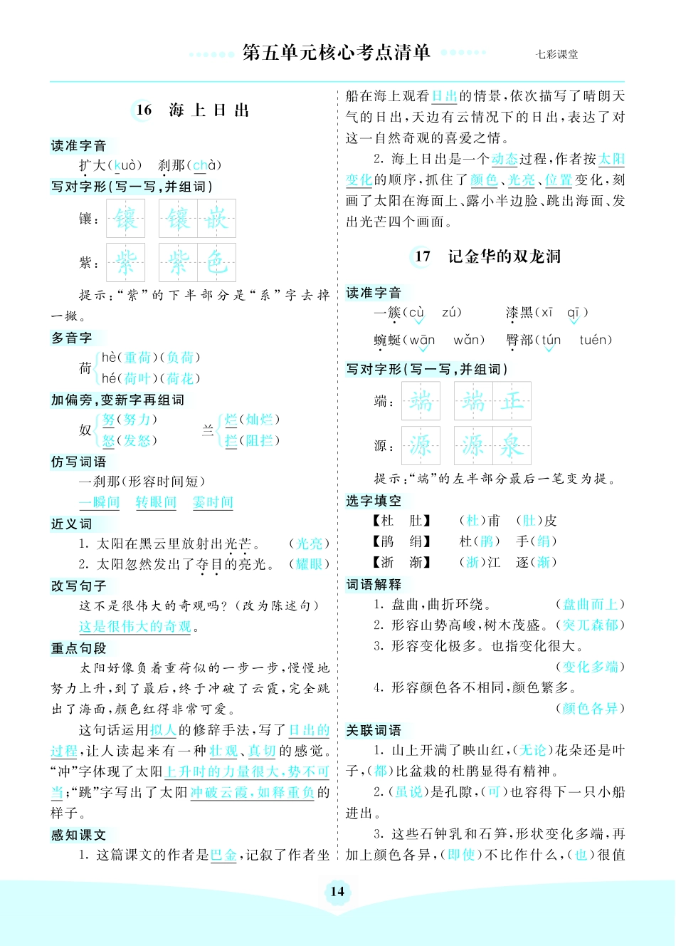 第五单元核心考点清单.pdf_第1页