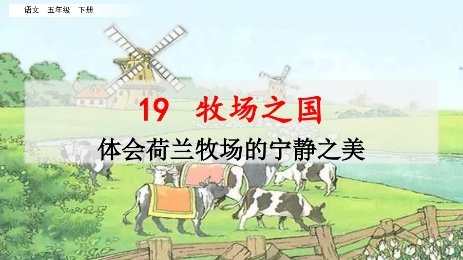 名师讲重点ppt：19牧场之国（体会荷兰牧场的宁静之美）.pptx_第1页