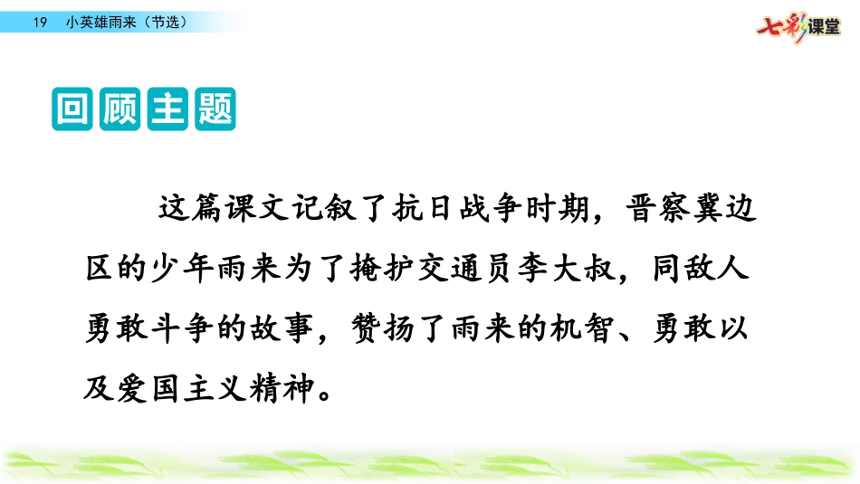 名师讲重点课件19小英雄雨来（节选）（学习把握长文章的主要内容）.pptx_第2页