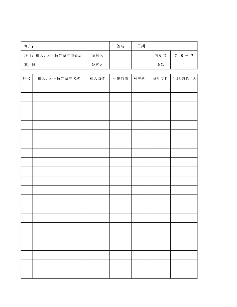 租入、租出固定资产审查表.xls_第1页