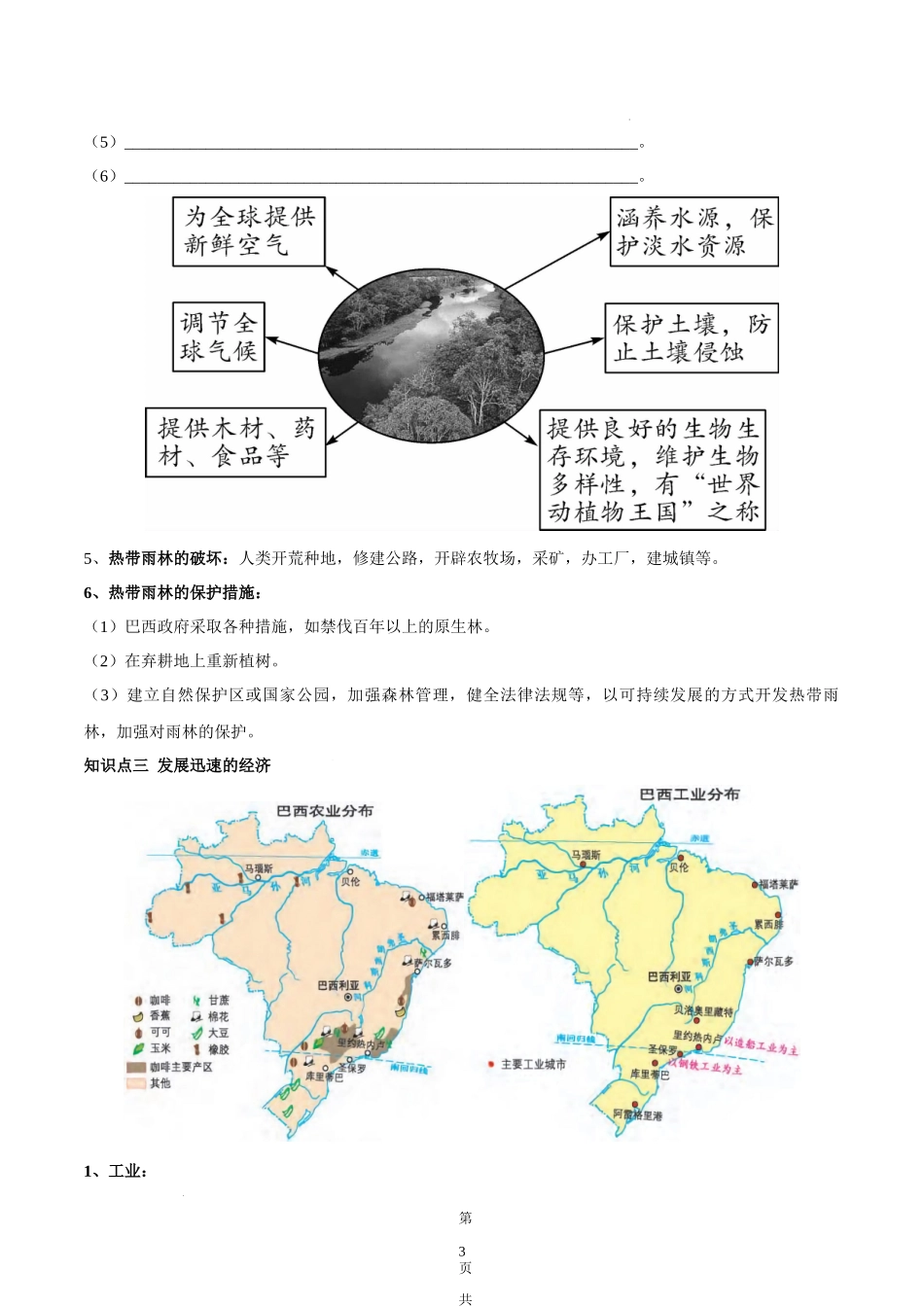 【七年级下册地理湘教版】8.6 巴西-（原卷版）.docx_第3页