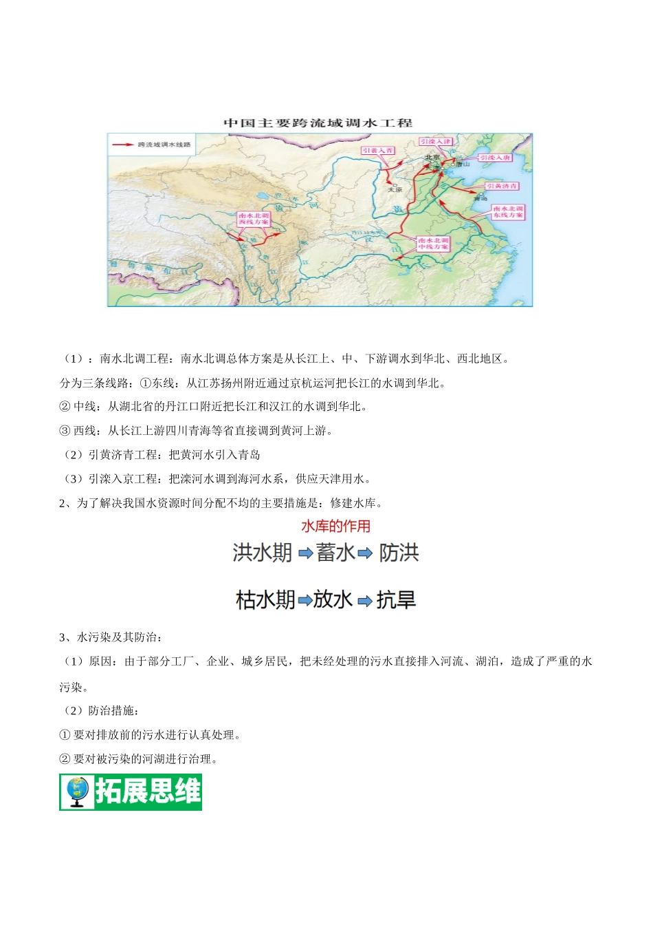 【七年级下册地理中图版】专题01 水资源及其开发利用 【知识梳理】.docx_第3页